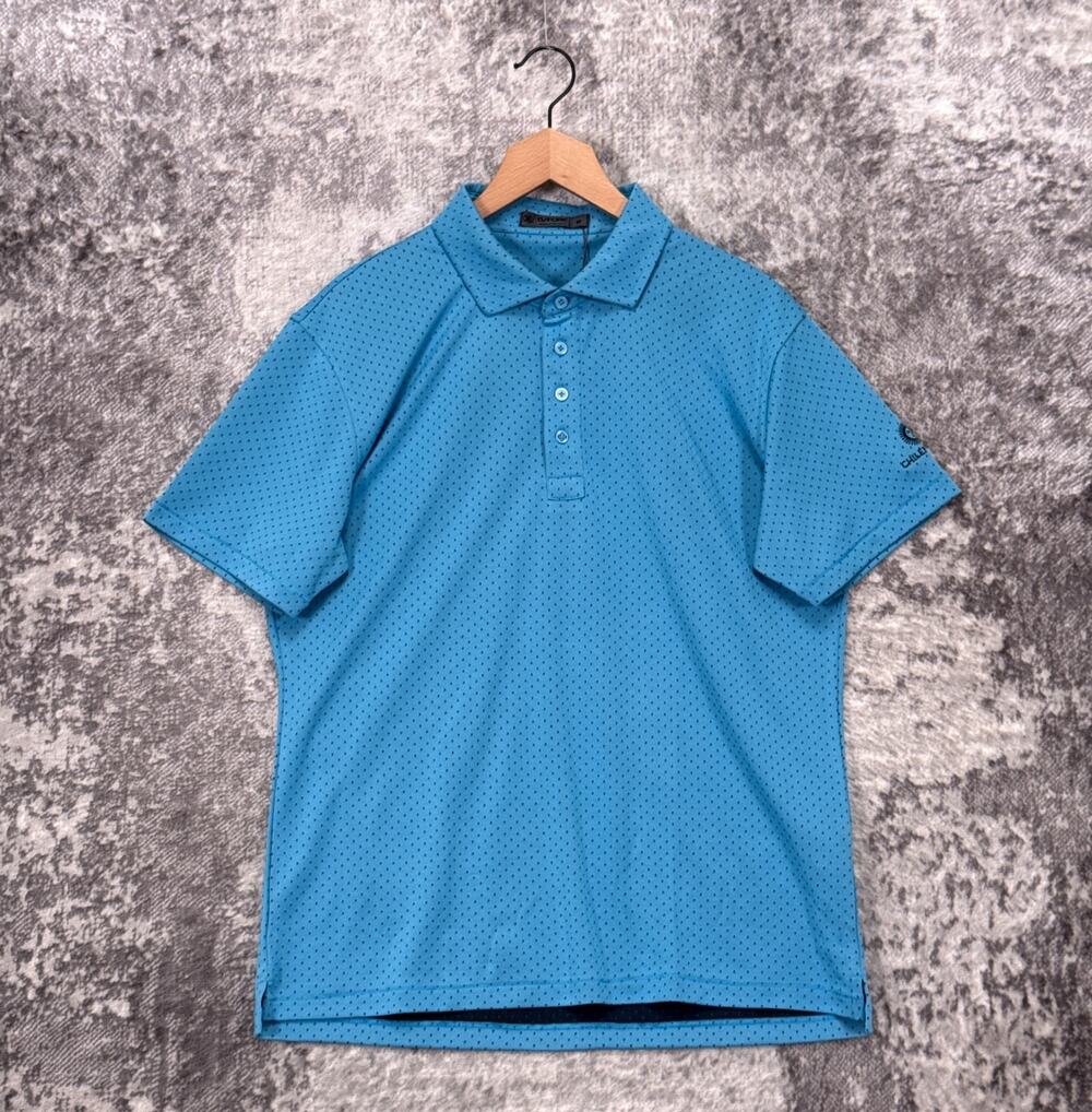New G/FORE Polo Shirt Medium Mens Blue Polka Dot Chileno Bay Golf Performance